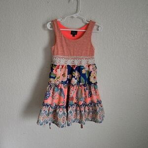 Lilt Pink and Blue Floral Kids Dress